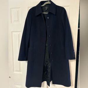 Navy blue Brooks Brothers pea coat.